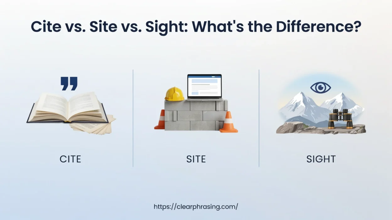 Cite vs. Site vs. Sight