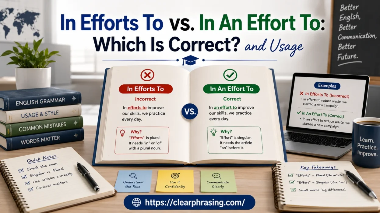In Efforts To vs. In An Effort To