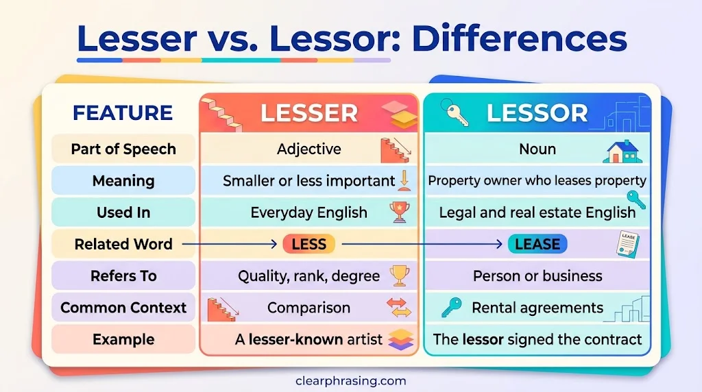 Lesser vs. Lessor: Differences