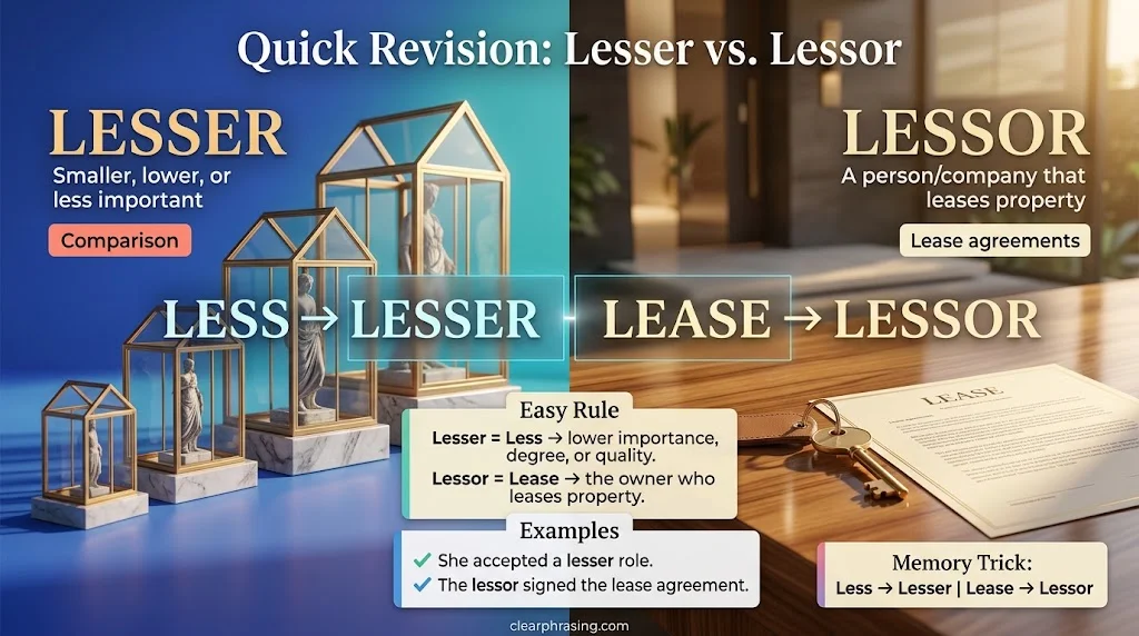 Lesser vs. Lessor: Quick Revision
