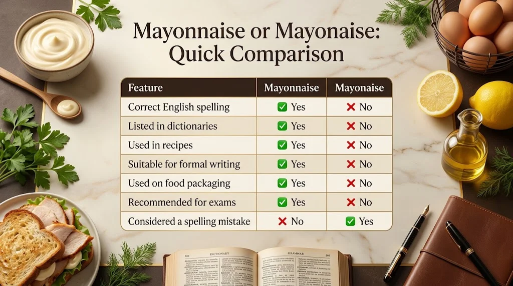 Mayonnaise vs. Mayonaise Quick comparison