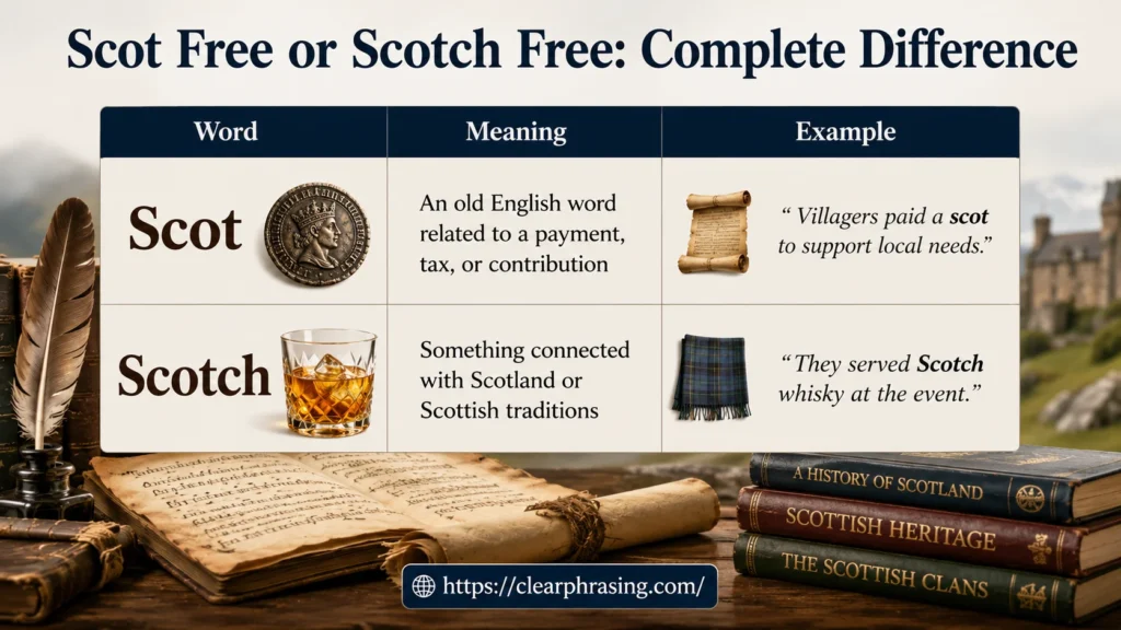 Scot Free or Scotch Free: Quick Difference