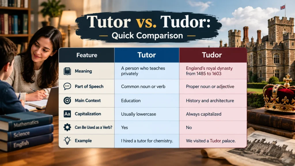 Tutor vs. Tudor: Quick Comparison