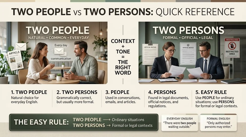Two Persons vs Two People quick Reference