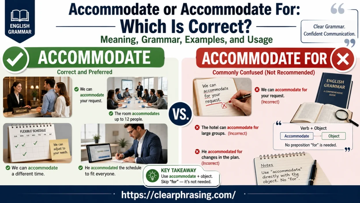 Accommodate or Accommodate For: