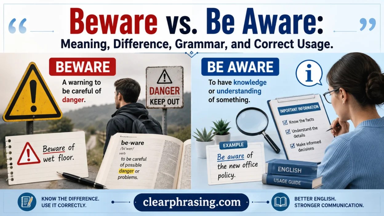 Beware vs. Be Aware