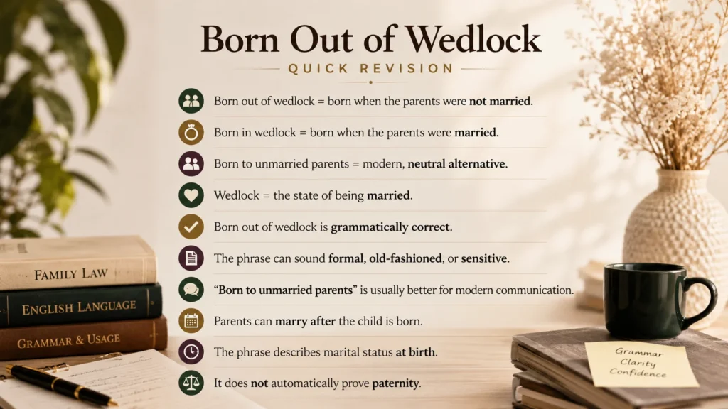 Born Out of Wedlock quick revision