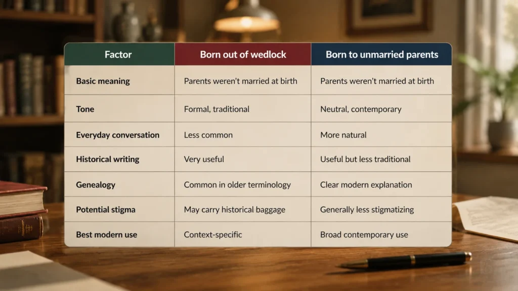 Born Out of Wedlock vs. Born to Unmarried Parents