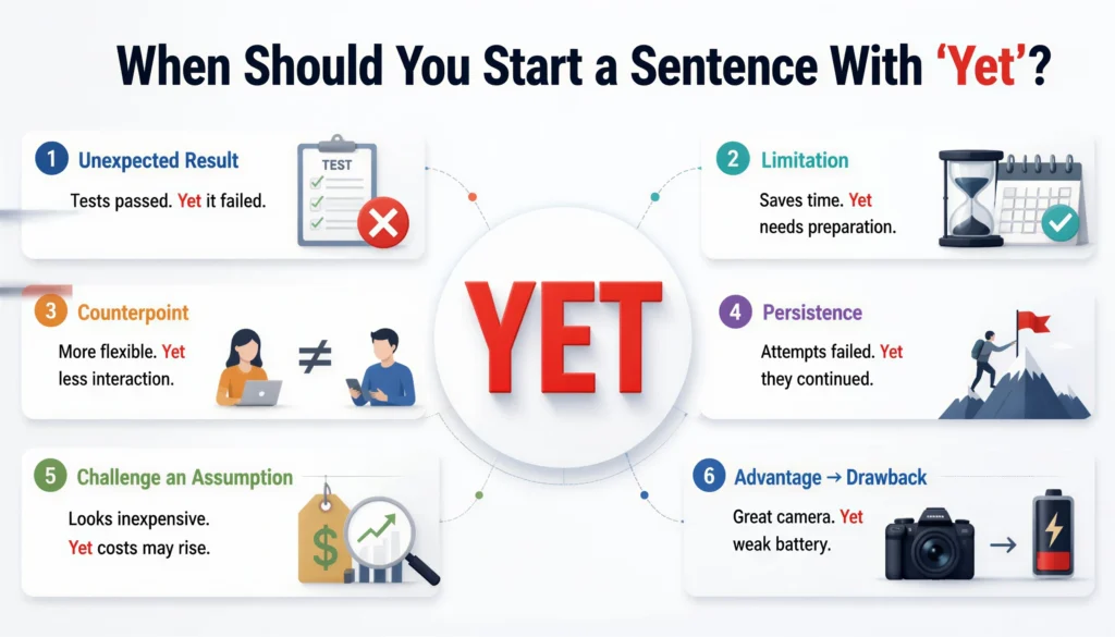 Can You Start a Sentence With Yet: at a glance