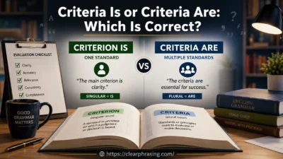 Criteria Is or Criteria Are