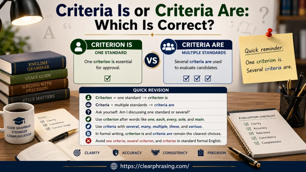 Criteria Is or Criteria Are: Quick Revision