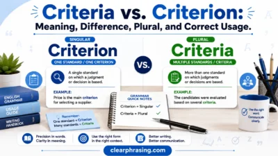 Criteria vs. Criterion