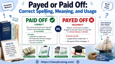 Payed or Paid Off