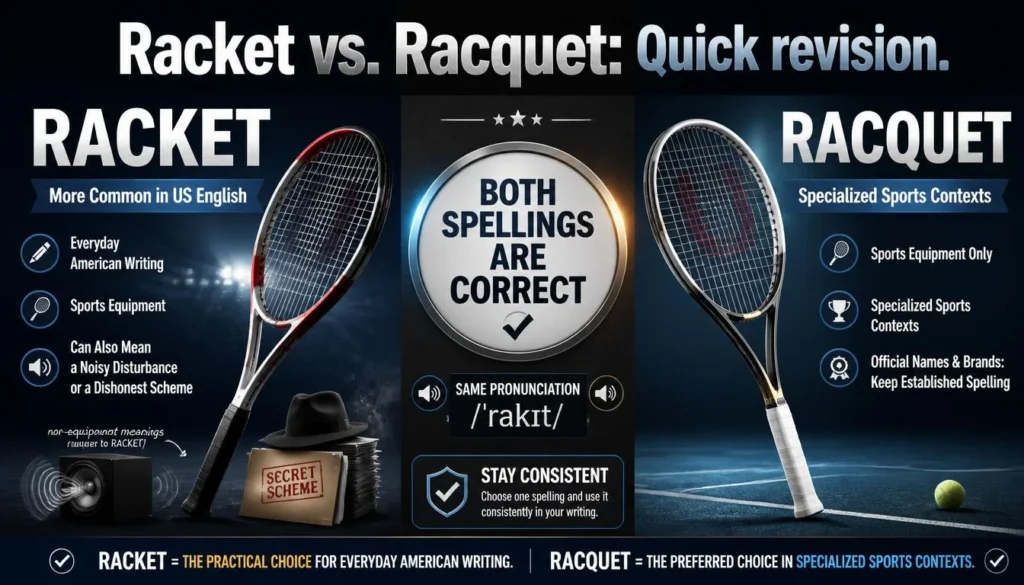 Racket or Racquet: Quick Revision