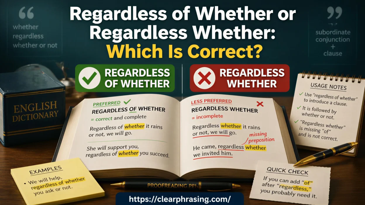Regardless of Whether or Regardless Whether