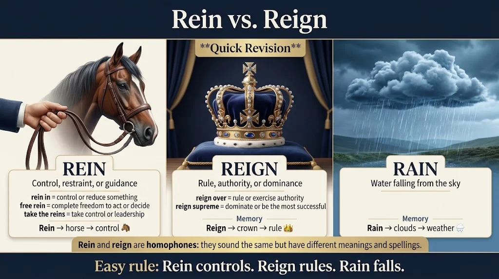 Rein vs. Reign Quick Revision