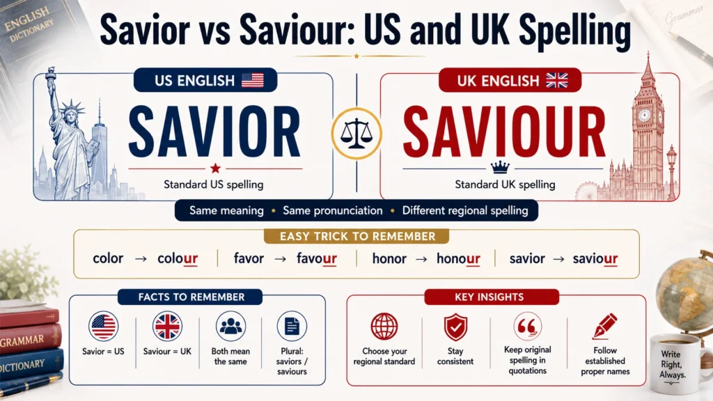 Saviour or Savior US and UK spelling