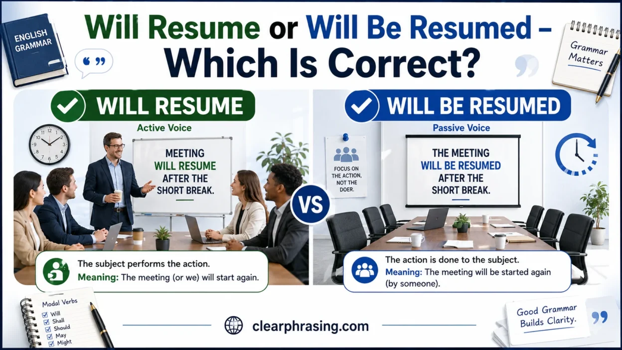 Will Resume or Will Be Resumed