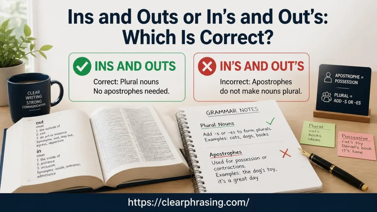 Ins and Outs or In’s and Out’s